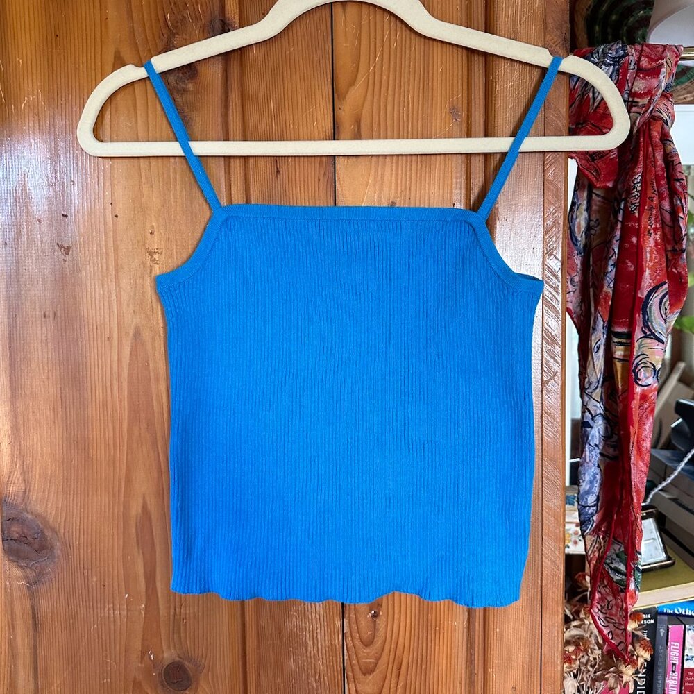 BP Nordstrom blue ribbed knit crop tank Size M